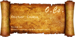 Oszter Csaba névjegykártya