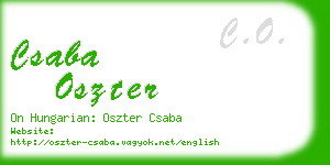 csaba oszter business card